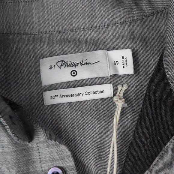 NWT 3.1 Phillip Lim Gray/Black Button Down Sz SM - Picture 8 of 13